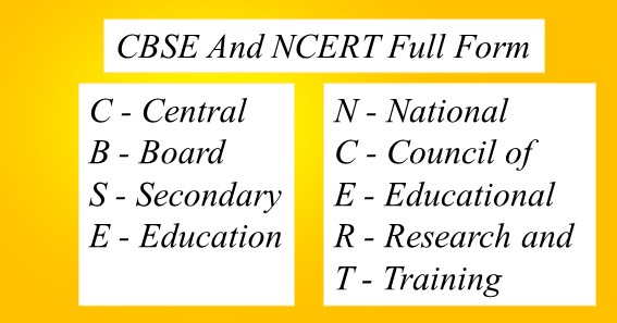 CBSE And NCERT Full Form