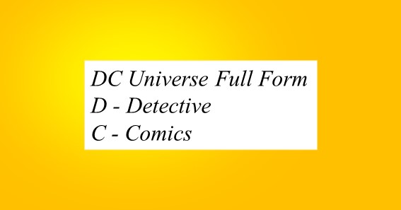 DC Universe Full Form